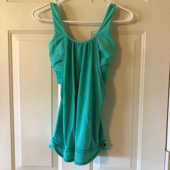 EUC Lululemon 2 in 1 Run Time Tank Top • Heathered Toothpaste Mint • US 4 - Picture 8 of 10